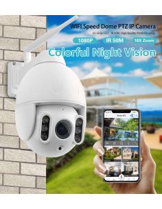 Camera supraveghere Dome K2, Zoom 16X, iOS/ Android, Inclinare/ Rotire 355˚, Night Vision 50m, IP66