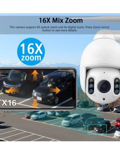 Camera supraveghere Dome K2, Zoom 16X, iOS/ Android, Inclinare/ Rotire 355˚, Night Vision 50m, IP66