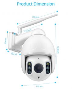 Camera supraveghere QSQ Dome, Zoom 16X, iOS/ Android, Inclinare 90 / Rotire 355˚, Night Vision 50m, IP66