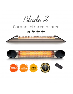 Incalzitor Veito Blade S 2,5kW, Infrarosu, Interior-Exterior, fibra Carbon, Aluminiu, Telecomanda, Timer, Termostat, Argintiu