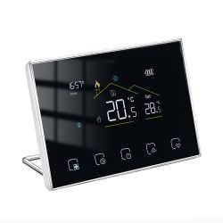 Termostat centrala Q8000, Termostat Smart, Termostat Wireless, Wifi, 6 programe, Ecran LCD, Comenzi tactile, Negru