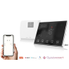 Termostat centrala Q8000, Termostat Smart, Termostat Wireless, Wifi, 6 programe, Ecran LCD, Comenzi tactile, Negru