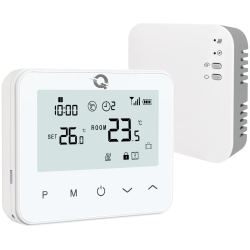 Termostat centrala Q20, Termostat Smart, Termostat Wireless, Wifi, 4 programe, Comenzi tactile, Alb