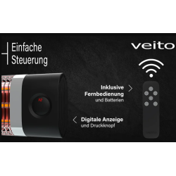 Veito CH2500RW 2,5kW, Incalzitor terasa, Convector, Radiator electric, Infrarosu, Interior-Exterior, fibra Carbon