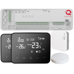 Automatizare Incalzire Pardoseala Wireless Q20, Kit Incalzire Pardoseala, Controller 8 zone, 2 Termostate Wireless, e-Hub