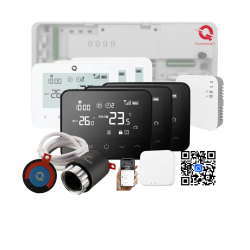 Q20 smart automation kit, Controller for underfloor heating, 2 distributors, 16 zones, 6 Wireless and Wifi Thermostats