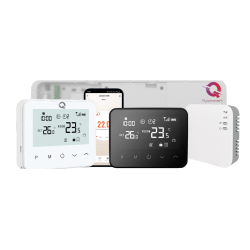 Q20 Underfloor Heating Automation Kit, Smart Management for 8 Zones, Fully Wireless, 4 Wifi Thermostats, 8 NC, e-Hub Included