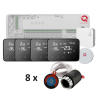 Q20 smart automation kit, Controller for underfloor heating, 8 zones, Full wireless, 4 Smart Wireless Thermostats, e-Hub