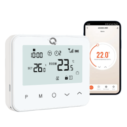 Kit automatizare incalzire pardoseala wireless Q20, Controller 8 zone, 4 termostate wireless, 8 actuatoare NC, e-Hub, Smart