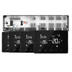 Automatizare Incalzire Pardoseala Q10, Controller 4 zone, 4 Termostate cu fir Q10, 8 Actuatoare NC, Control prin telefon