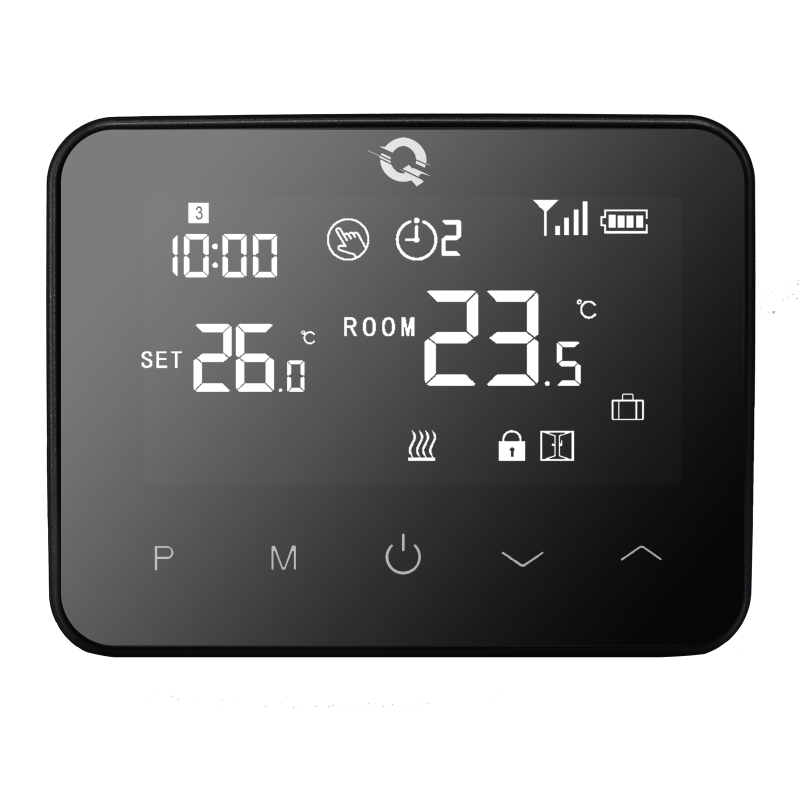 Termostat Incalzire Pardoseala Q20- termostat suplimentar pentru Kit Automatizare incalzire Q20, Negru