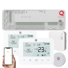 Q20 smart automation kit, Controller for underfloor heating, 8 zones, Full wireless, 4 Smart Wireless Thermostats, e-Hub