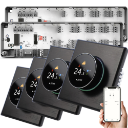 Q10 Underfloor Heating Automation Kit, Smart Management and Monitoring for 2x 8 Zones, 4 Wired Recessed Q7000 Thermostats