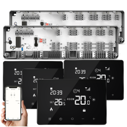 Q10 Underfloor Heating Automation Kit, Smart Management and Monitoring for 2x 8 Zones, 4 Wired Q10 Thermostats, Flat back