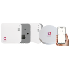 Q20 smart automation kit, Controller for underfloor heating, 8 zones, Full wireless, 4 Smart Wireless Thermostats, e-Hub