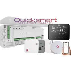 Q20 Underfloor Heating Automation Kit, Smart Management for 2x 8 Zones, Fully Wireless, 4 Wifi Thermostats, e-Hub Included, RF