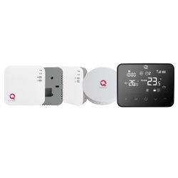 Automatizare Incalzire Pardoseala Q20, Kit Incalzire Pardoseala Wireless, Controller 8 zone, 6 Termostate, e-Hub, Smart