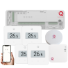 Automatizare Incalzire Pardoseala Q20, Controller 8 zone, 4 Termostate Q30 Wireless, Ecran e-Ink, Panou tactil sticla, Smart