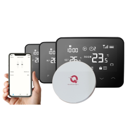 Q20 smart automation kit, Controller for underfloor heating, 2 distributors, 16 zones, 6 Wireless and Wifi Thermostats