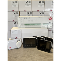 Automatizare Incalzire Pardoseala Q20, Kit Incalzire Pardoseala Wireless, 2x Controller 8 zone, 4 Termostate, e-Hub, Smart