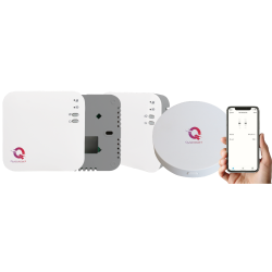 Kit automatizare incalzire pardoseala wireless Q20, controller 8 zone, 4 termostate wireless, 8 actuatoare NC, e-Hub, Smart