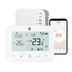 copy of Q20 smart automation kit, Controller for underfloor heating, 2 distributors, 16 zones, 6 Wireless and Wifi Thermostats