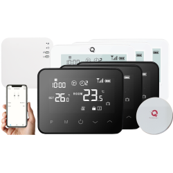 Q20 Underfloor Heating Automation Kit, Smart Management for 8 Zones, Fully Wireless, 6 Wifi Thermostats, e-Hub Included, RF