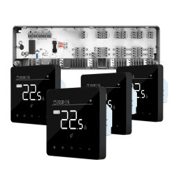 Automatizare Incalzire Pardoseala Q10, Controller pardoseala 8 zone, 4 Termostate cu fir Q40, Incastrabil, Smart