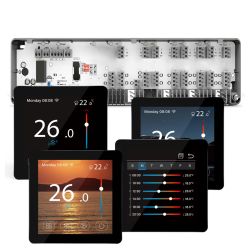 Automatizare Incalzire Pardoseala Q10, Controller pardoseala 8 zone, 4 Termostate cu fir Q50, Incastrabil, Smart