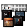 Q10 Underfloor Heating Automation Kit, Smart Management for 8 Zones, 4 Wired Recessed Q50 Thermostats, Touchscreen, Phone App