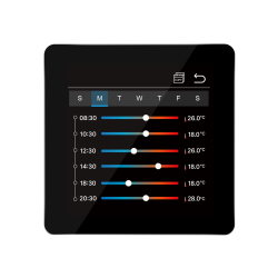 Termostat centrala Q50 cu fir, Smart, Incastrabil, Programabil, Ecran color, Sticla, Touchscreen