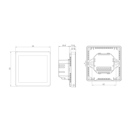 Termostat centrala Q40 cu fir, Smart, Incastrabil, Programabil, Ecran LCD negativ, Sticla, Comenzi tactile, Negru