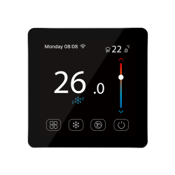 Automatizare Incalzire Pardoseala Q10, 2x Controller pardoseala 8 zone, 4 Termostate cu fir Q50, Incastrabil, Smart