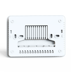 Termostat centrala Q10 cu fir, Smart, Panou sticla, Spate plat, Wifi, 6 programe, Comenzi tactile, Alb