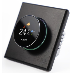 Smart thermostat Q7000 with wire, Smart temperature monitoring, iOS/ Android application, Color screen, Touch controls, Black