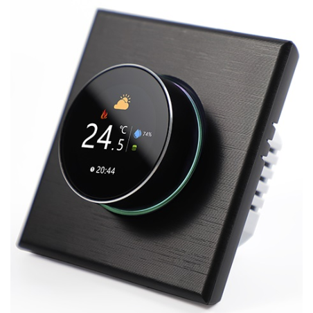 Smart thermostat Q7000 with wire, Smart temperature monitoring, iOS/ Android application, Color screen, Touch controls, Black