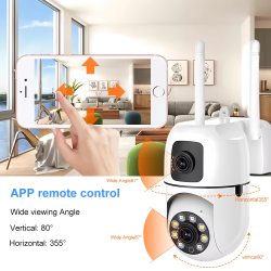 Camera supraveghere Smart QSQ1 Rotire/ Inclinare, Dual Camera, Urmărirea mișcării, Viziune nocturnă, Unghi larg, Audio, Sirenă