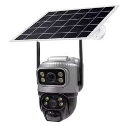 Camera supraveghere Smart QSQ3 Wifi, Wireless, Rotire/ Inclinare, Dual Camera, Panou solar, Viziune nocturnă, Audio, Sirenă