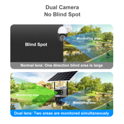 Camera supraveghere Smart QSQ3 Wifi, Wireless, Rotire/ Inclinare, Dual Camera, Panou solar, Viziune nocturnă, Audio, Sirenă