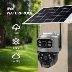 Camera supraveghere Smart QSQ3 Wifi, Wireless, Rotire/ Inclinare, Dual Camera, Panou solar, Viziune nocturnă, Audio, Sirenă