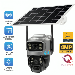 Camera supraveghere Smart QSQ3 4G Wireless, Panou solar, Rotativ PTZ, Dual Camera, UltraHD, IR Vision, Unghi larg, Audio, Sirenă