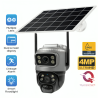 Camera supraveghere Smart QSQ3 Wifi, Wireless, Rotire/ Inclinare, Dual Camera, Panou solar, Viziune nocturnă, Audio, Sirenă