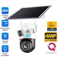 Camera supraveghere Smart QSQ5 4G, Rotire/ Inclinare, Dual Camera, Panou solar, Viziune nocturnă, Unghi larg, Audio, Sirenă