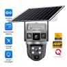 Camera supraveghere Smart QSQ AOV 4G, Rotire/ Inclinare, Dual Camera, Panou solar, Viziune nocturnă, Unghi larg, Audio, Sirenă