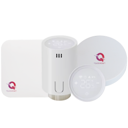 Automatizare Centrala termica QTV20, Control Smart radiatoare, 3 capuri Termostatate, Wireless, RF, E-Hub, OWD, aplicatie