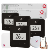 Automatizare Incalzire Pardoseala Q20, Controller 2x 8 zone, 4 Termostate Q30 Wireless, Ecran e-Ink, Panou tactil sticla, Smart