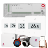 Automatizare Incalzire Pardoseala Q20, Controller 8 zone, 4 Termostate Q30 Wireless, 8 Actuatoare NC, Ecran e-Ink, Smart