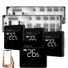 Automatizare Incalzire Pardoseala Q10, 2x Controller pardoseala 8 zone, 4 Termostate cu fir Q40, Incastrabil, Smart, negru