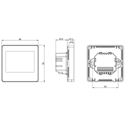 Termostat centrala Q40 cu fir, Smart, Incastrabil, Programabil, Ecran LCD negativ, Sticla, Comenzi tactile, Negru