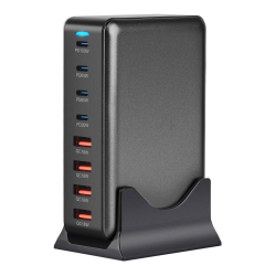 Statie incarcare 320W, High Power Fast Charging, 4x USB-C, 4x USB, laptop, tableta, telefon